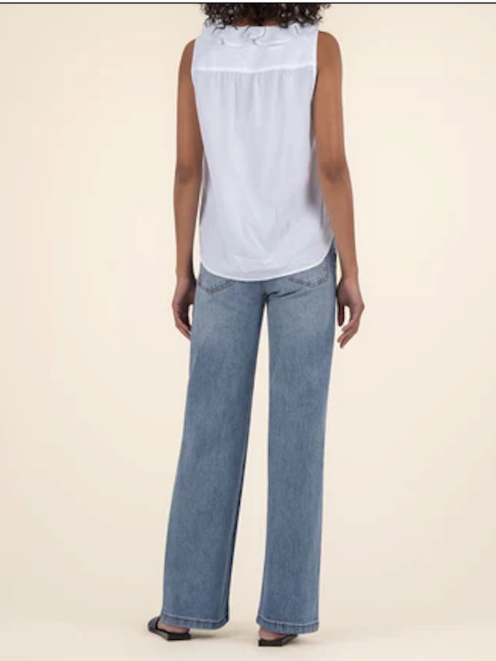 NWT KUT from the Kloth Ruffle Front Sleeveless Top White - Picture 4 of 4